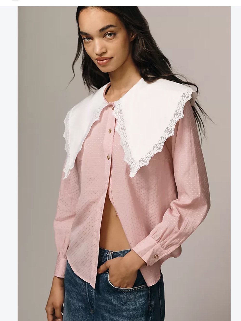 Anthropologie Oversized Peter Pan Collar Sz L NEW